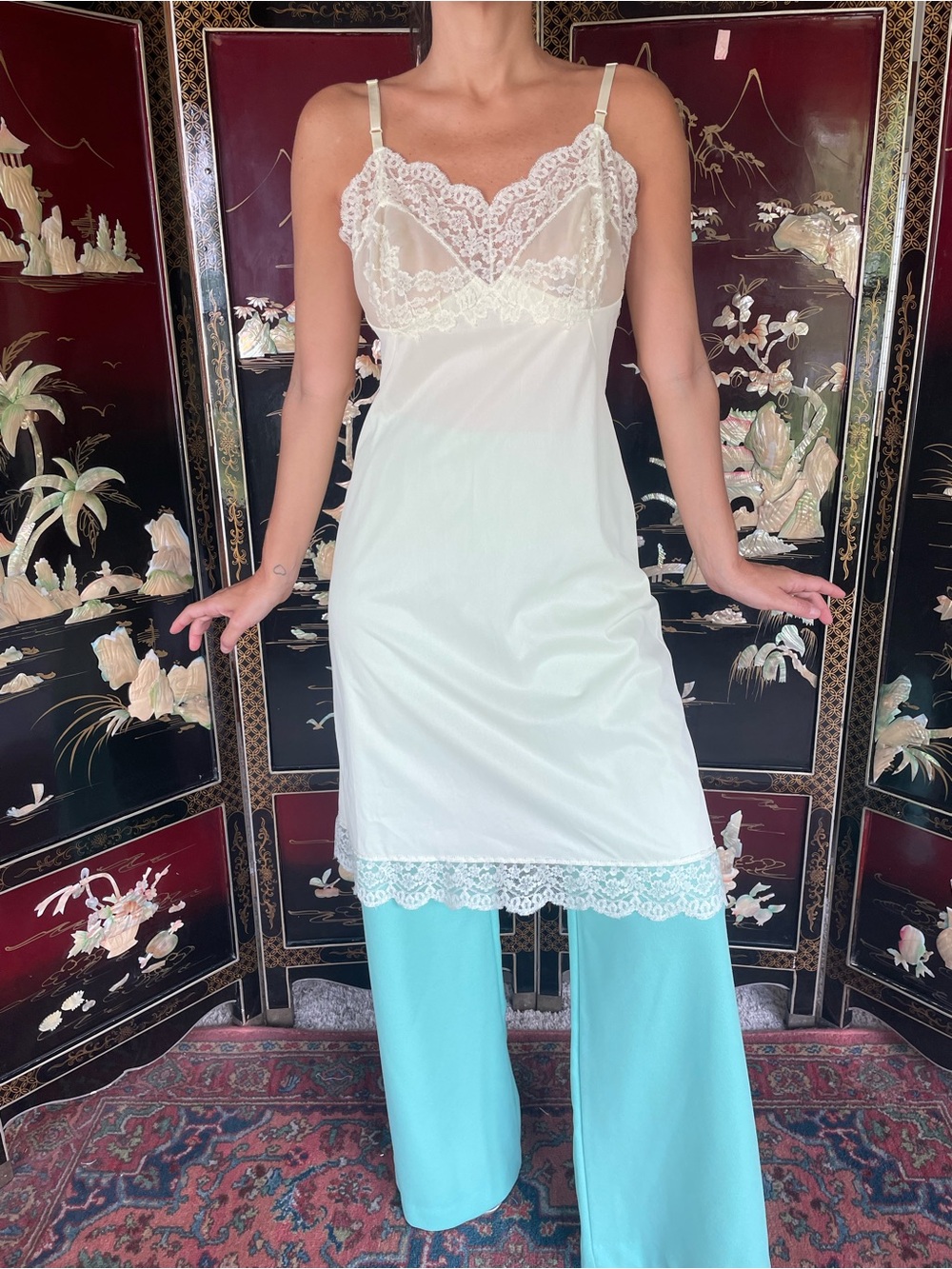 1960s lace slip dress